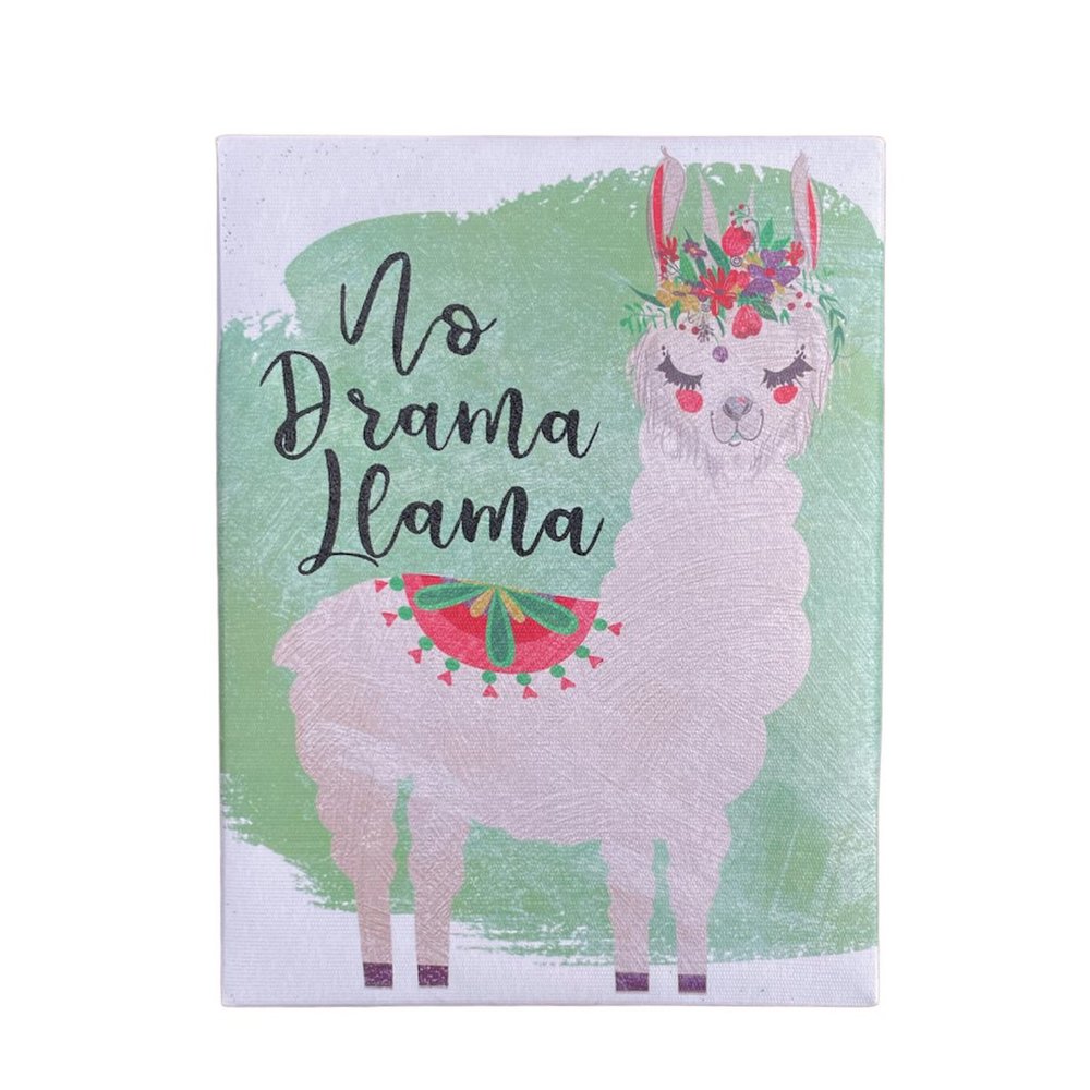 No Drama Llama Canvas Silkscreen Wall Art Dorm Room Kids Room